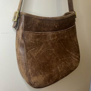 Vintage Coach Distressed Brown Leather Bag